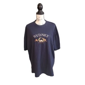 Sydney Australia Vintage‎ 90s Y2k Embroidered Logo Mens Tee Kangaroos Size 2XL